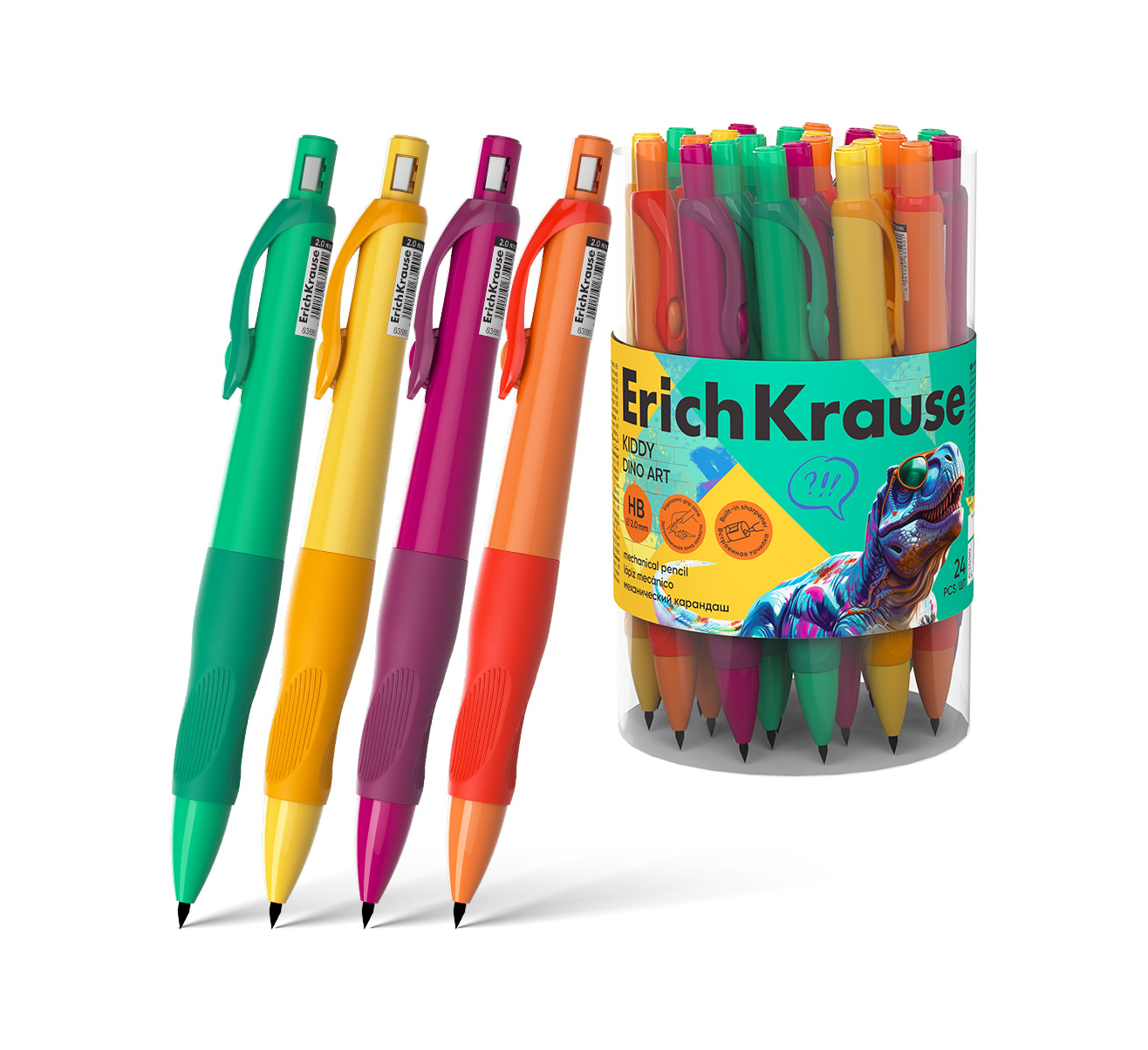 

Карандаш ErichKrause механический Kiddy Dino Art 2.0 мм, НВ, 1 шт, в ассортименте