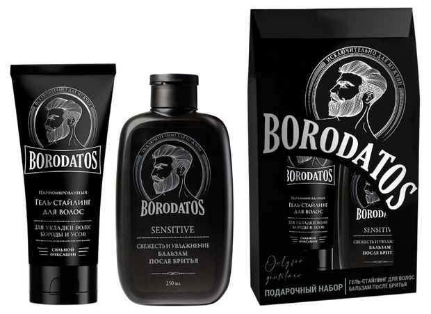 

Набор подарочный Borodatos: гель-стайлинг для волос 75 мл, бальзам после бритья 250 мл