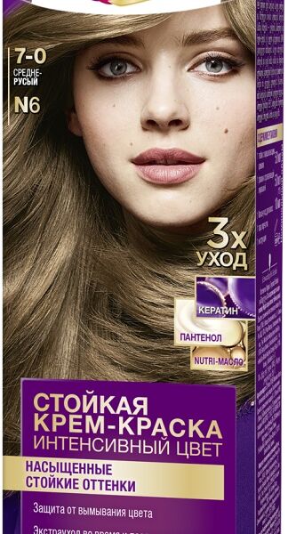 Крем-краска для волос Palette Стойкая Интенсивный цвет, N6 7-0 средне-русый