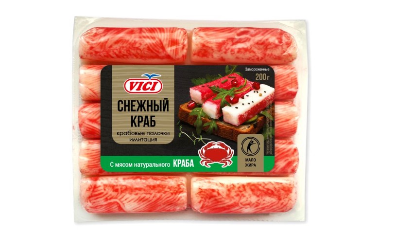 

Крабовые палочки Vici с мясом натурального краба замороженные 200 г