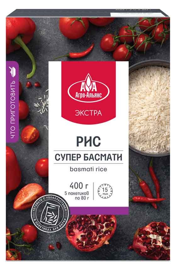 

Рис Агро-Альянс Басмати супер в пакетиках для варки, 5 шт. 400 г