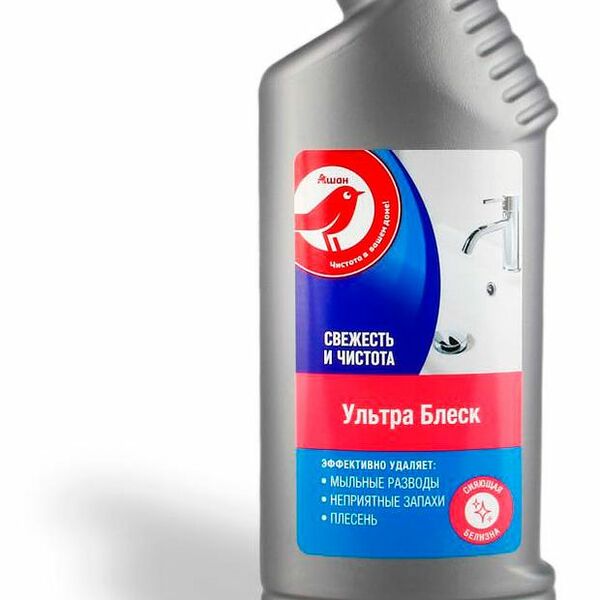 Гель чистящий Ашан Красная птица Ультра Блеск, 750 мл