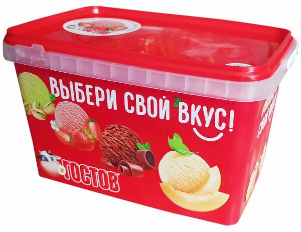 Мороженое Гостов пломбир клубничное, 12%