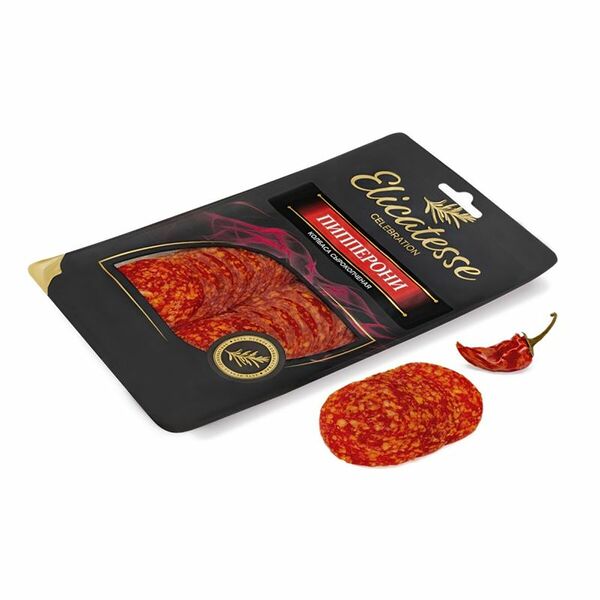 Колбаса сырокопченая Elicatesse Пипперони нарезка 100г