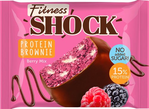 

Бисквит FitnesShock протеиновый брауни ягодный микс в молочном шоколаде 50 г