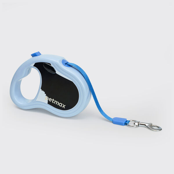 Рулетка Petmax XS ремень 3 м 15 кг голубая с черным