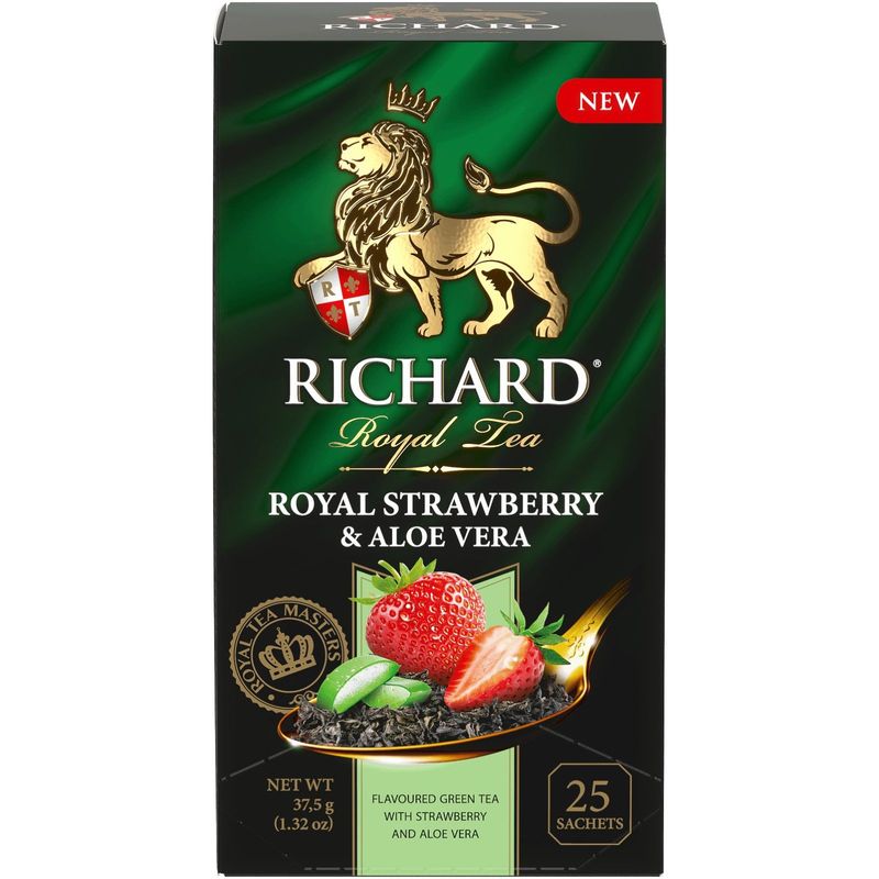 

Чай зеленый Richard Royal Strawberry & Aloe Vera клубника и алоэ 25 пакетиков 37.5 г
