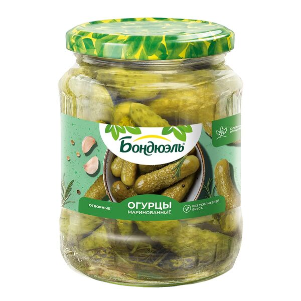 Огурцы маринованные Бондюэль 680 г