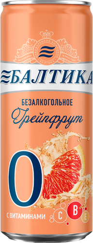 

Пивной напиток безалкогольный Балтика №0 освежающий грейпфрут 0.33 л