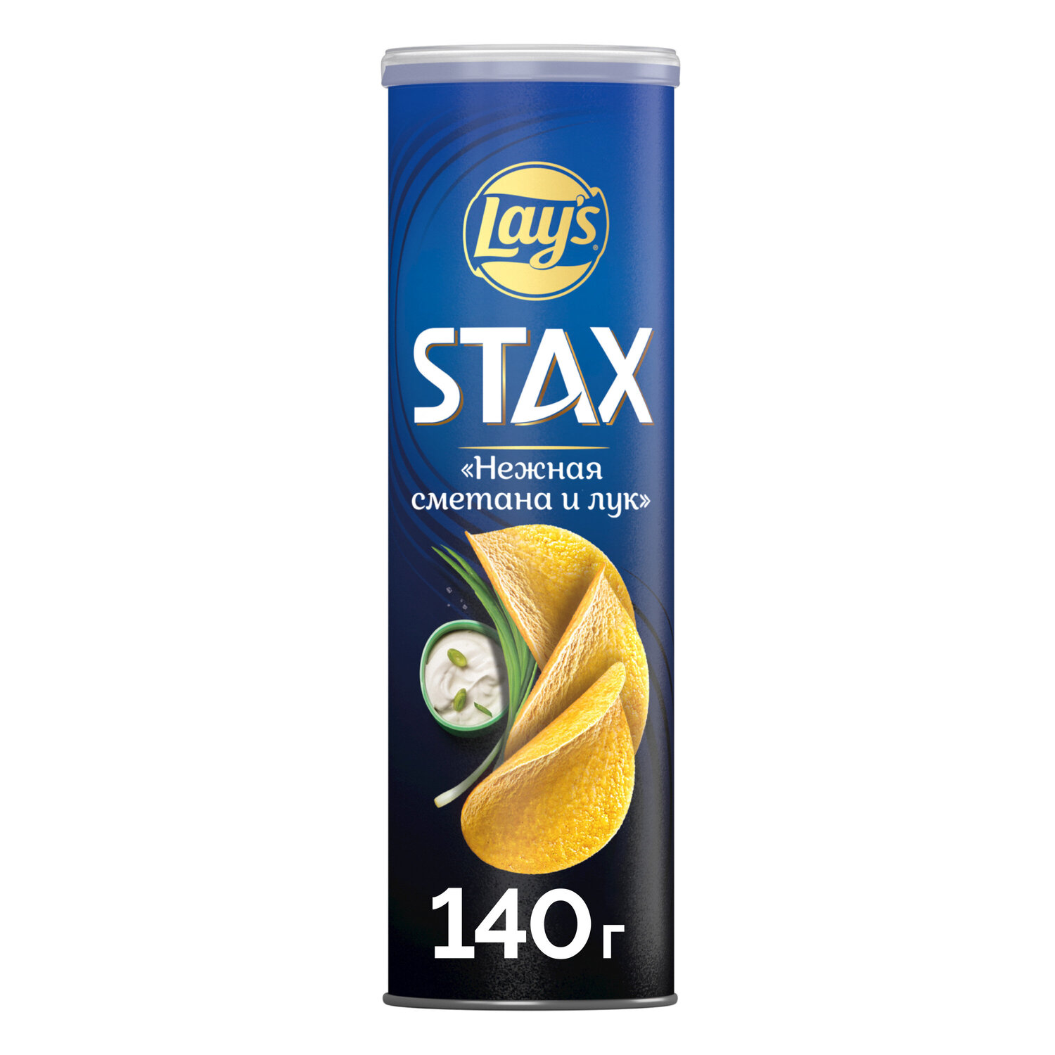 

Картофельные чипсы Lay's Stax Нежная сметана и лук 140 г дизайн упаковки в ассортименте
