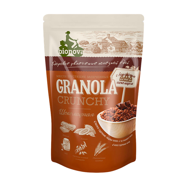 Гранола Bionova хрустящая запеченная Шоколадная 400 г