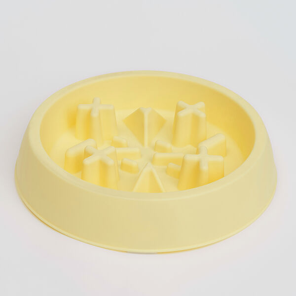 Миска для медленного кормления Petmax, желтая