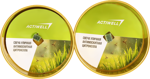 

Свеча антимоскитная Actiwell Уличная с ароматом цитронелла 10 х 10 х 4.5 см 2 шт. х 120 г