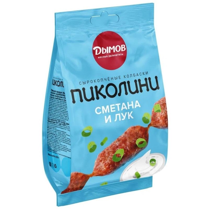 

Колбаски сырокопченые Дымов Пиколини Сметана и лук 50 г
