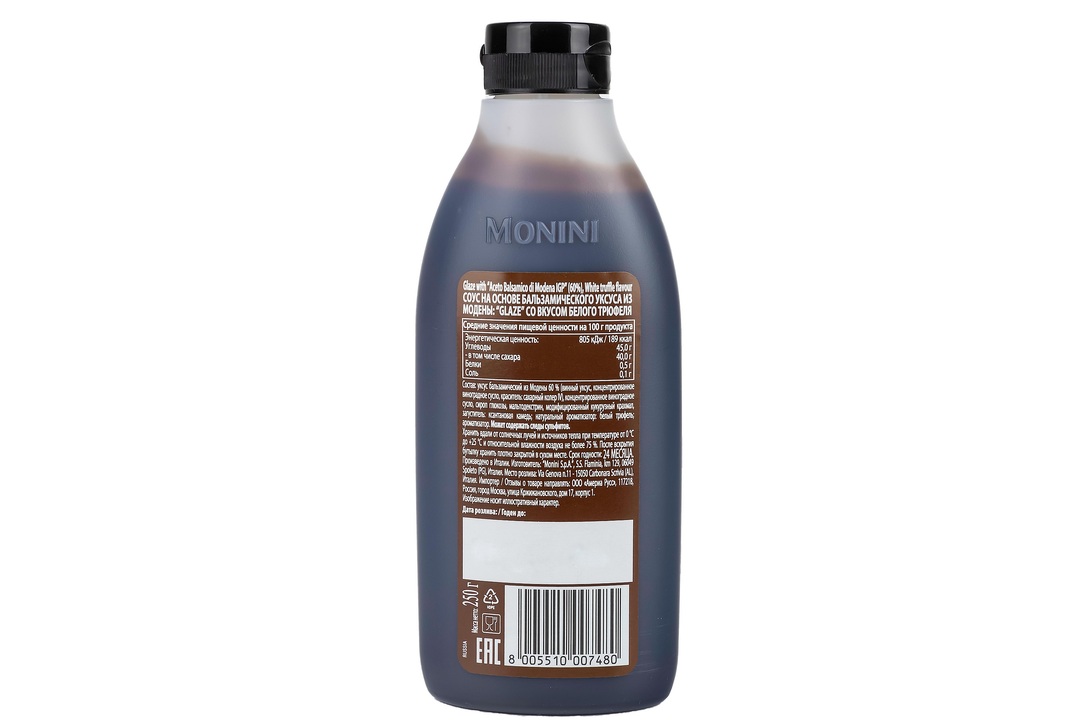 

Бальзамический соус Monini Glaze белый трюфель 250 г