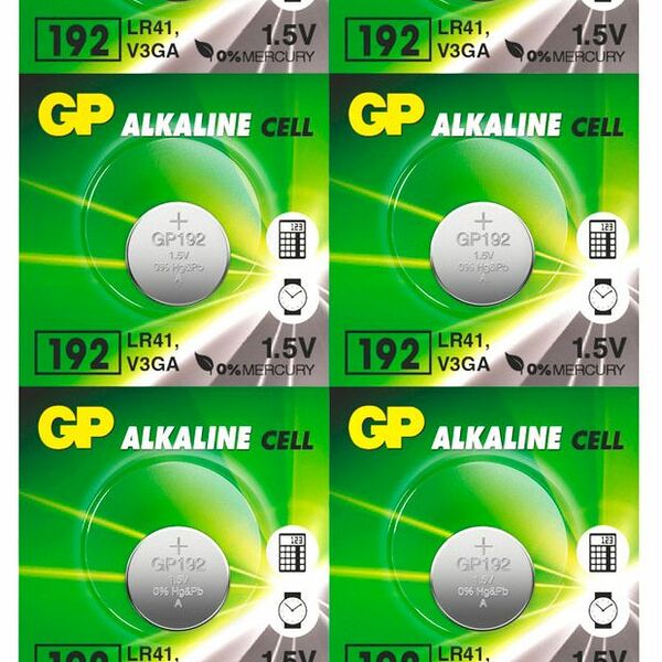Батарейки алкалиновые GP LR41/G3/LR736 V3GA, 10 шт.