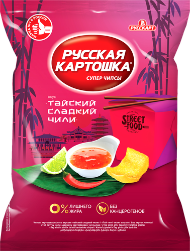 

Чипсы картофельные Русская Картошка тайский сладкий чили 105 г