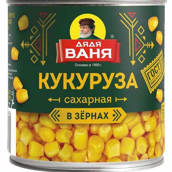 Кукуруза Дядя Ваня Сладкая в зернах, 340 г