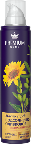 Масло подсолнечно-оливковое Premium Club нерафинированное, спрей 250 мл