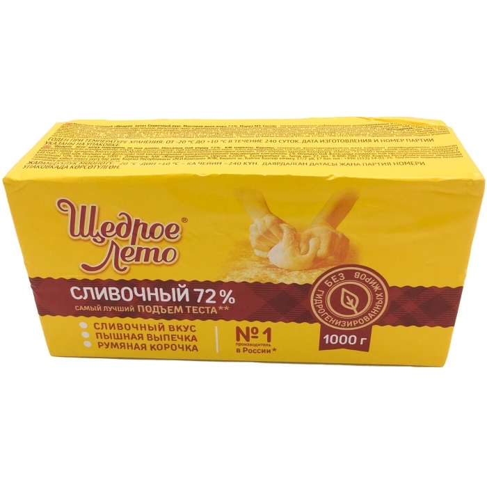 

Маргарин Щедрое Лето Сливочный 72% ГОСТ 1 кг