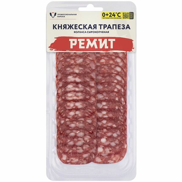 Колбаса Ремит Княжеская Трапеза сырокопченая нарезка 70 г