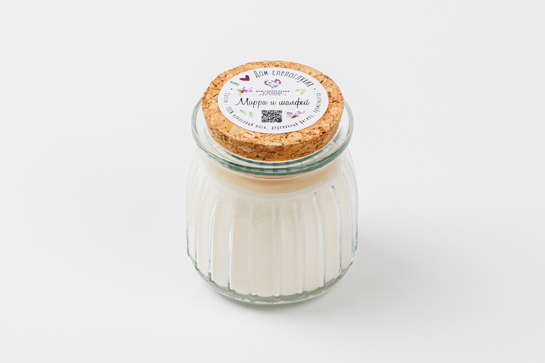 

Свеча сувенирная Мирра и шалфей 330 г