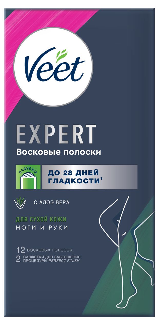 

Полоски Veet Expert восковые для сухой кожи 12 шт. 28 г