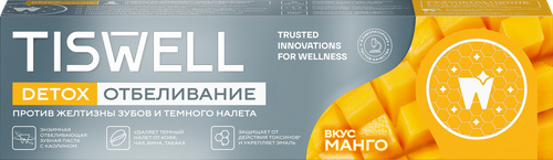 

Зубная паста Tiswell Detox Энзимная отбеливающая с каолином со вкусом Манго 110 г