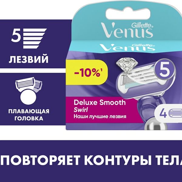 Кассеты для бритья Gillette Venus Swirl 4шт