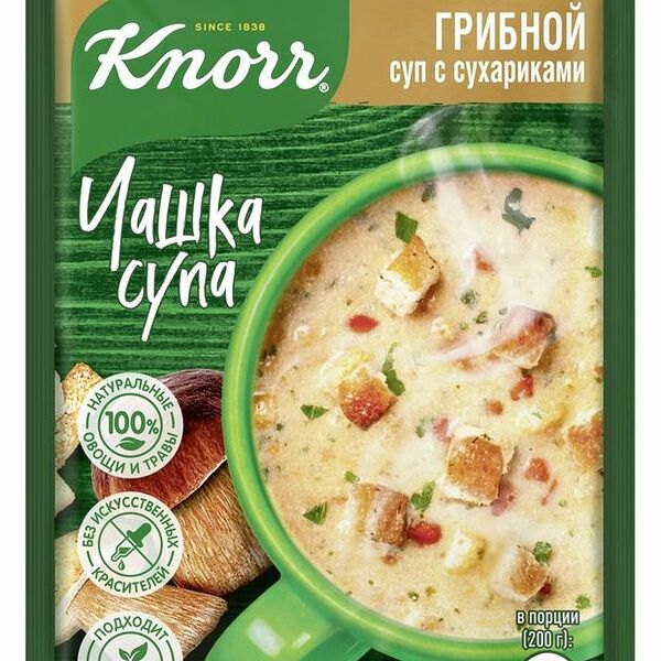 Суп быстрого приготовления Knorr Чашка супа грибной с сухариками 15.5 г