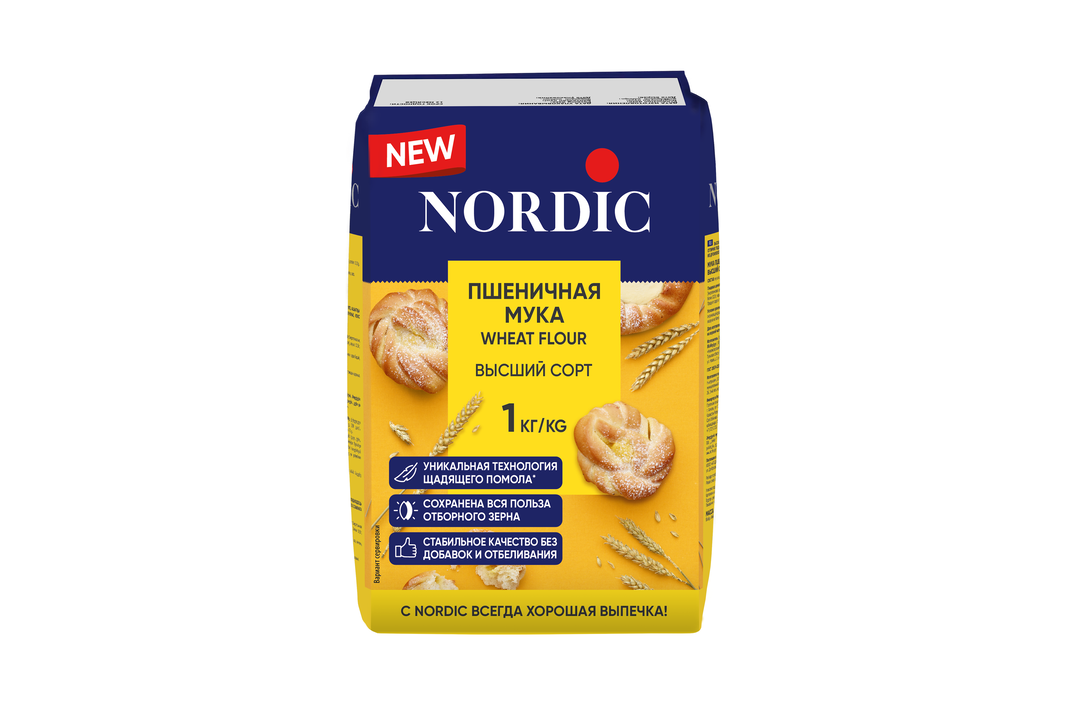 

Мука пшеничная Nordic высший сорт 1 кг