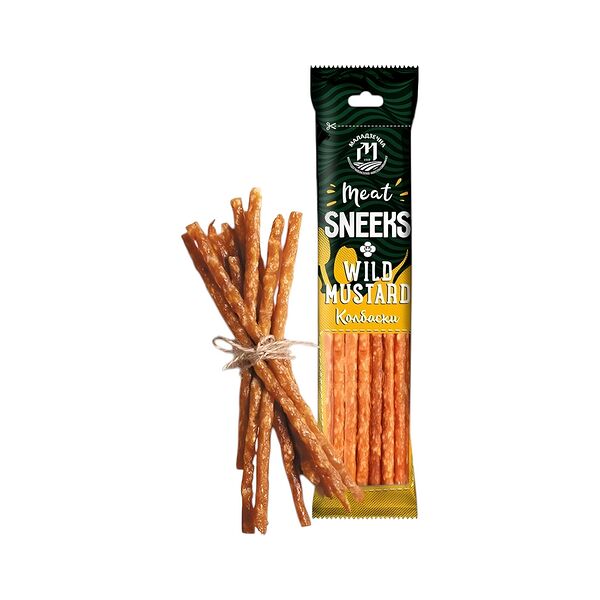 Изделие колбасное из мяса ц/б Колбаса СНИКС Дикая горчица с/к в/с 80г МГС Велес Мит