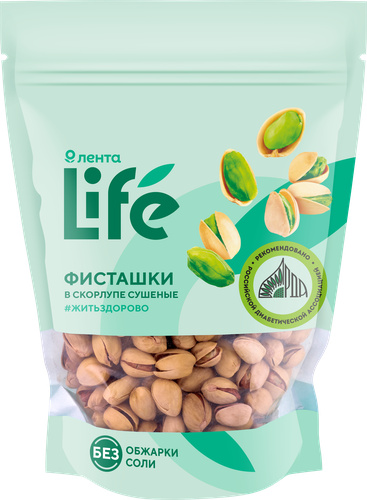 

Фисташки ЛЕНТА LIFE сушеные, в скорлупе, 200г