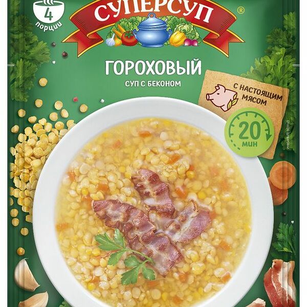 Суп Суперсуп Гороховый с беконом 70 г