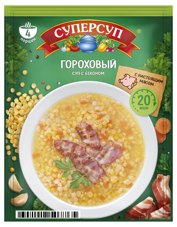 

Суп Суперсуп Гороховый с беконом 70 г