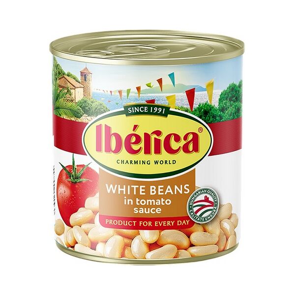 Фасоль белая в томатном соусе консерв Iberica 420г