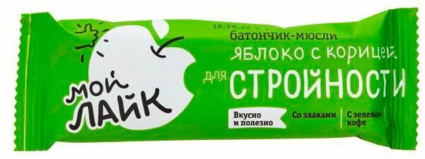 Батончик Мой Лайк для стройности яблоко с корицей 25 г