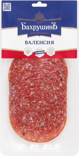 

Колбаса сырокопченая Бахрушинъ Валенсия нарезка 70 г