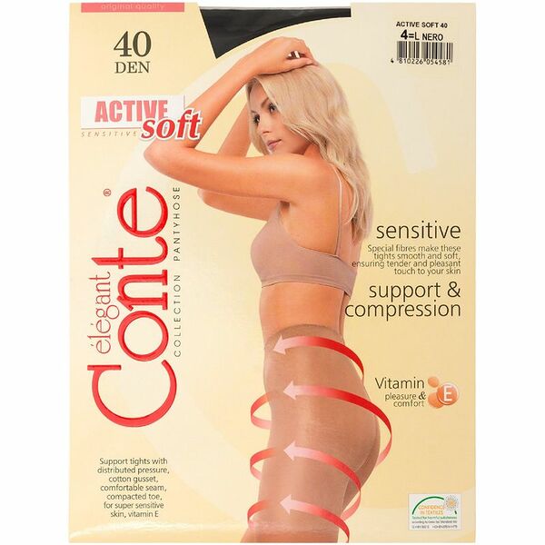 Колготки Conte Elegant Active Soft 40 Nero Черный размер 4