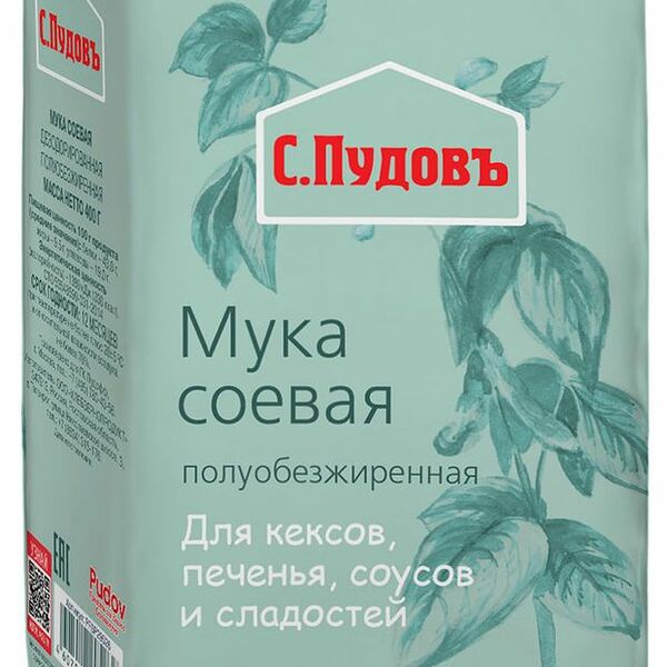 Мука соевая С. Пудовъ полуобезжиренная