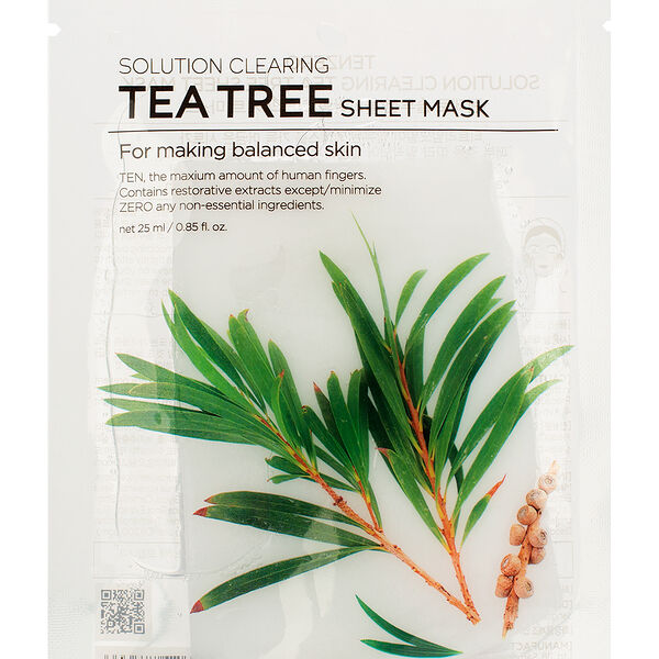 Тканевая маска для лица Tenzero Solution Clearing Tea Tree с экстрактом чайного дерева 25 мл