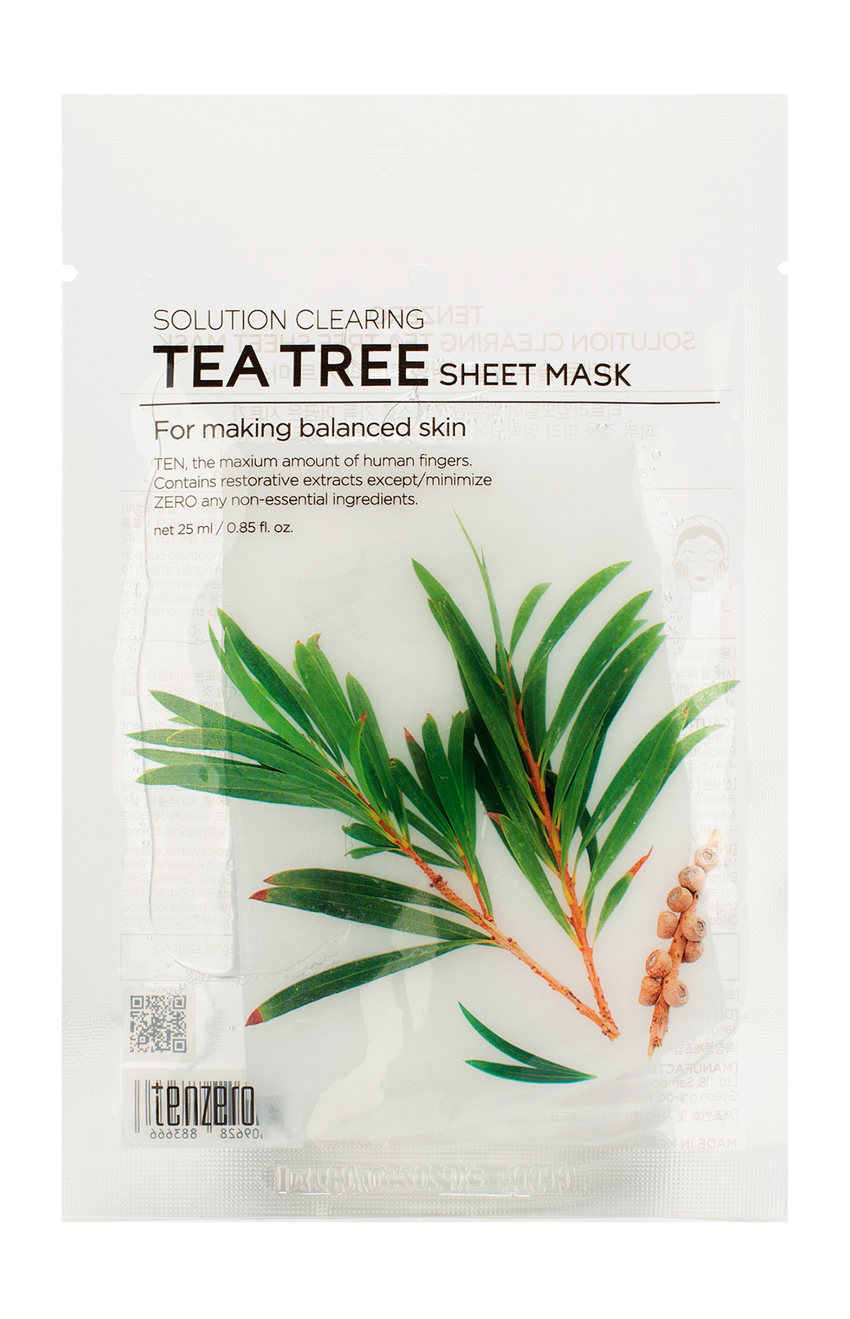 

Тканевая маска для лица Tenzero Solution Clearing Tea Tree с экстрактом чайного дерева 25 мл