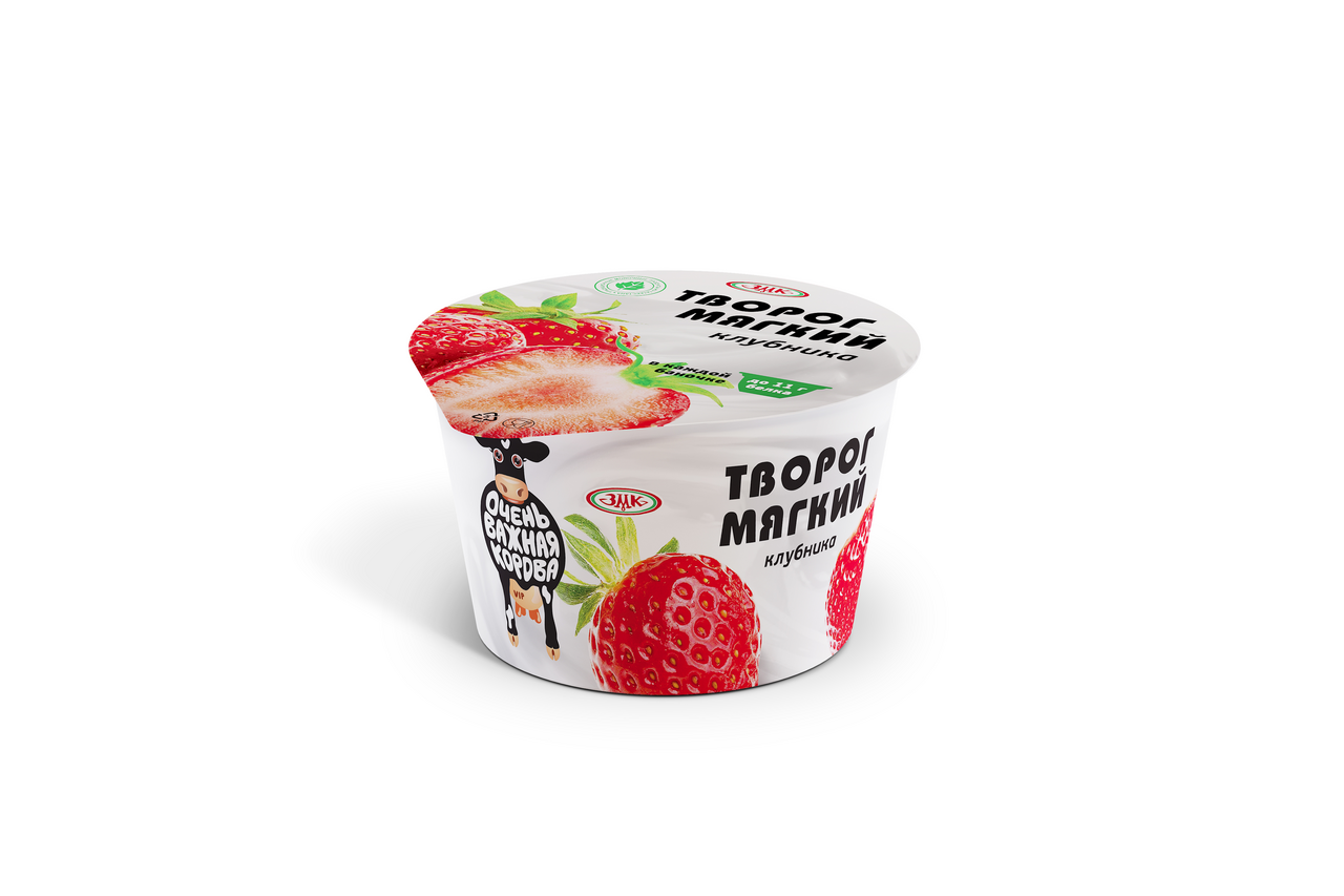 

Творог Очень Важная Корова мягкий с клубникой 4.2% 125 г