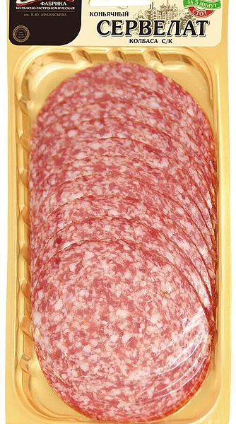 Колбаса сырокопченая Егорьевская КГФ Сервелат Коньячный 100 г