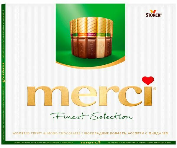 Набор конфет шоколадных Merci Ассорти с миндалём 250 г