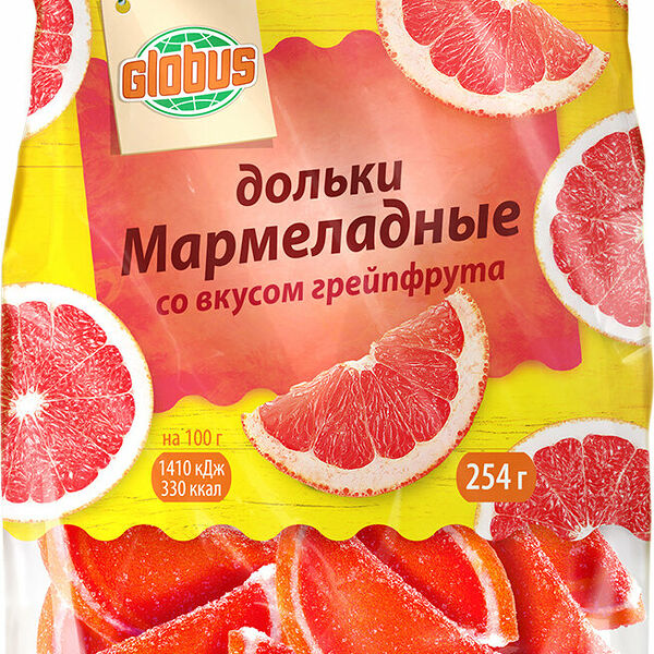 Мармеладные дольки Глобус со вкусом грейпфрута 254 г