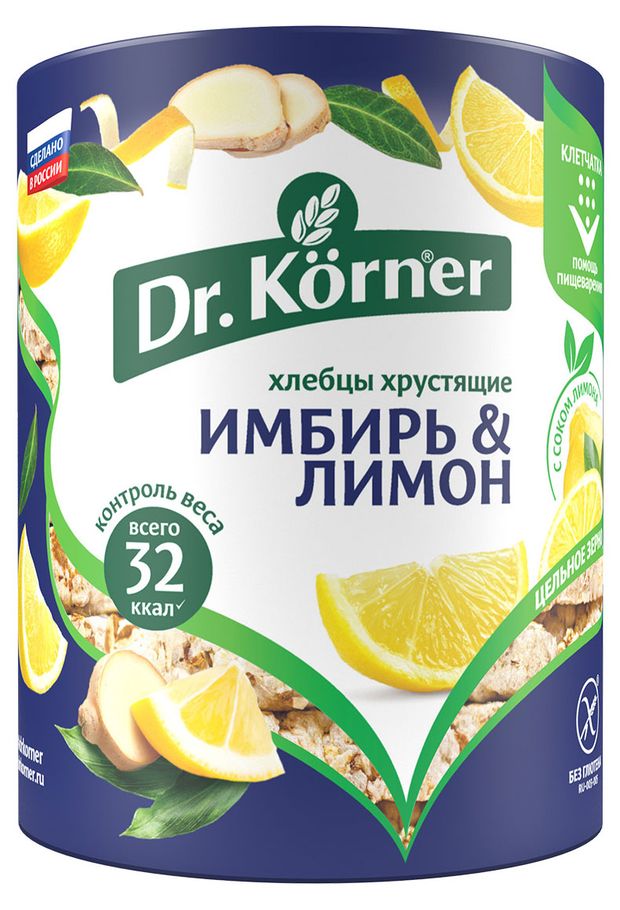 

Хлебцы кукурузно-рисовые Dr. Korner имбирь и лимон 90 г