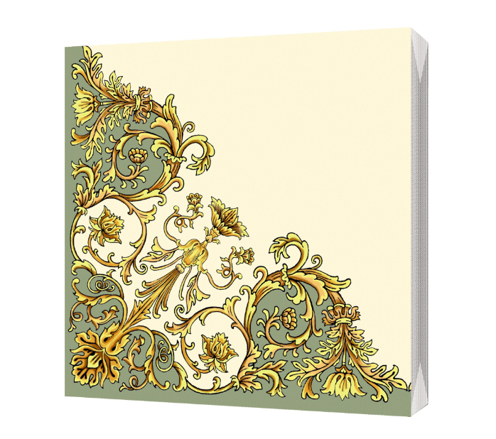 

Салфетки бумажные Bgreen Флорентийский стиль зеленый, 3 сл, 20 шт. 33х33 см