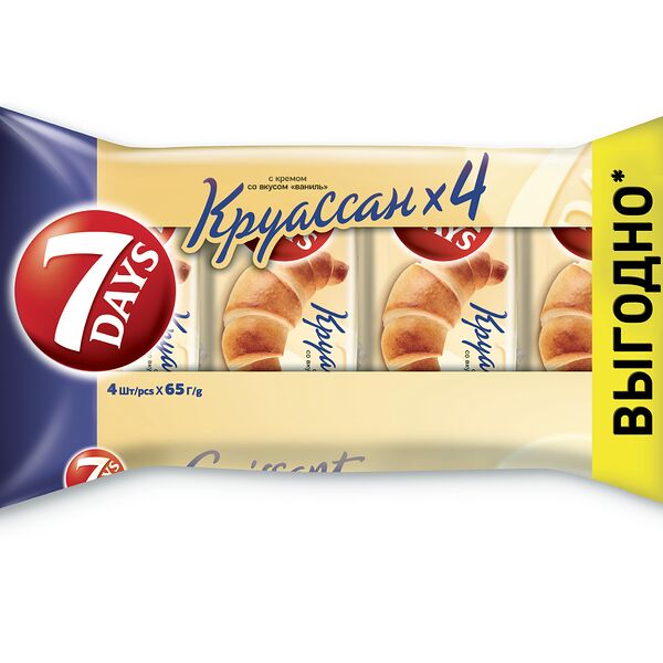 Круассан 7 Days с кремом со вкусом ваниль 260 г