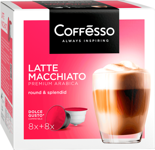 

Кофе Coffesso Latte Macchiato капсулы, 8 шт х 5,5 г + 8 шт х 16 г